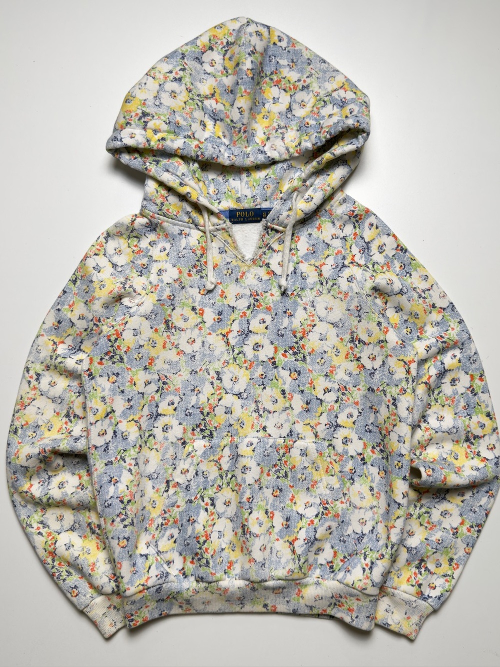Polo Ralph Lauren Pastel Floral Print Cotton Long Sleeve Hoodie Womens XS